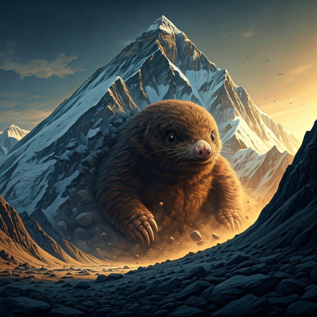 Gargantuan Mole Erupts from Majestic Mount Everest
