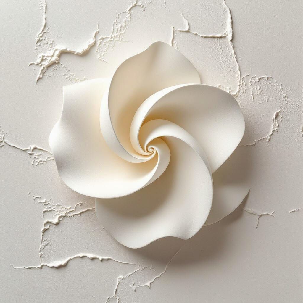 Elegant Abstract Form in Soft White and Ivory Tones