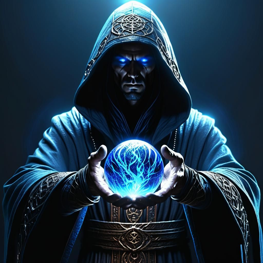 Young Warlock Conjuring Orb of Magic