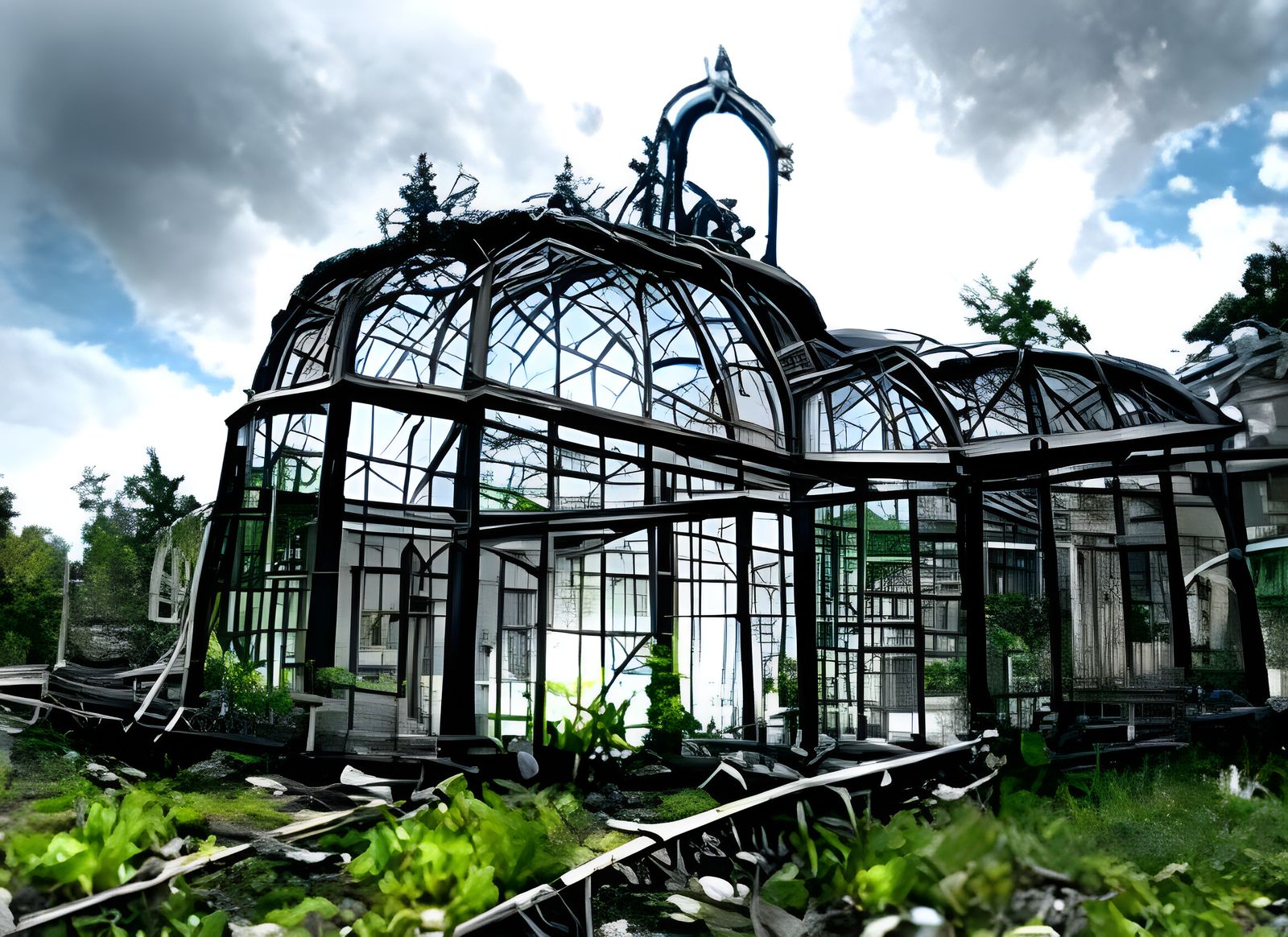 Terrifying Abandoned Victorian Greenhouse: Digital Art
