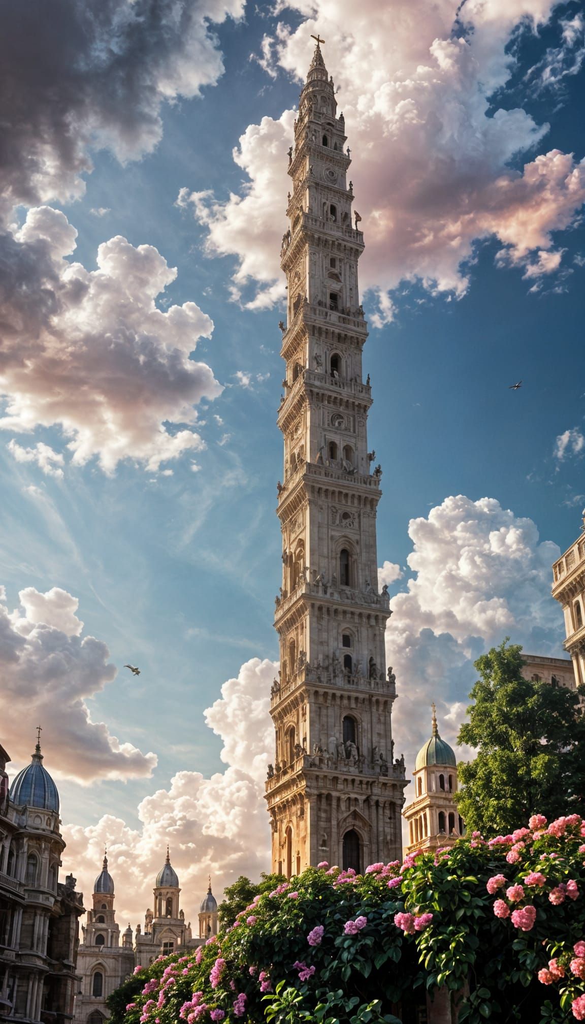 Epic Medieval Skyscraper Reaching the Heavens