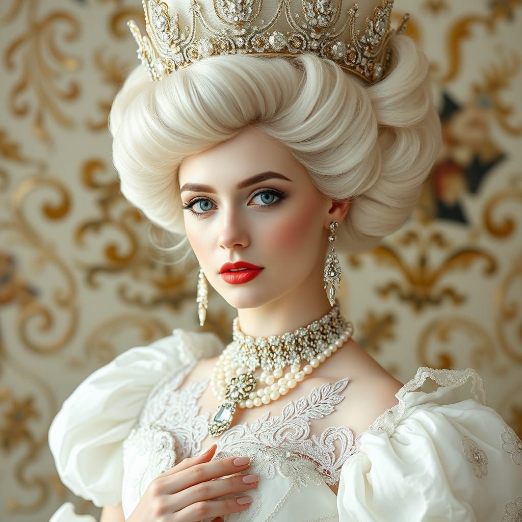 The White Queen in Art Nouveau Style