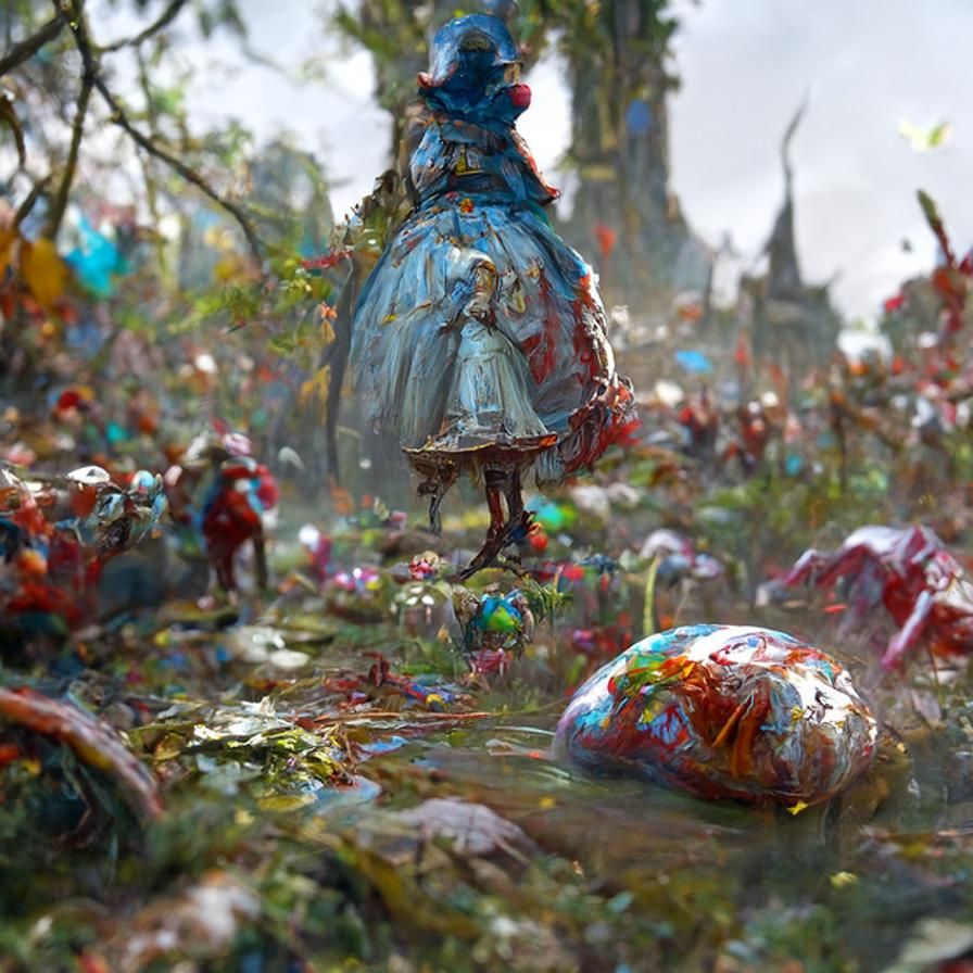 Alice in Wonderland Concept Art in Doré Style