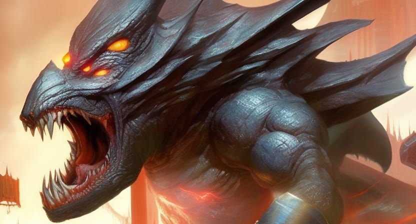 Colossal Villain Statue by Artgerm and Rutkowski