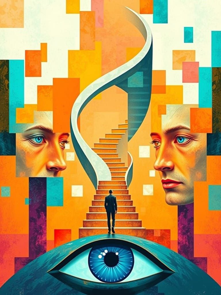 Surreal Human Form in Vibrant Colors