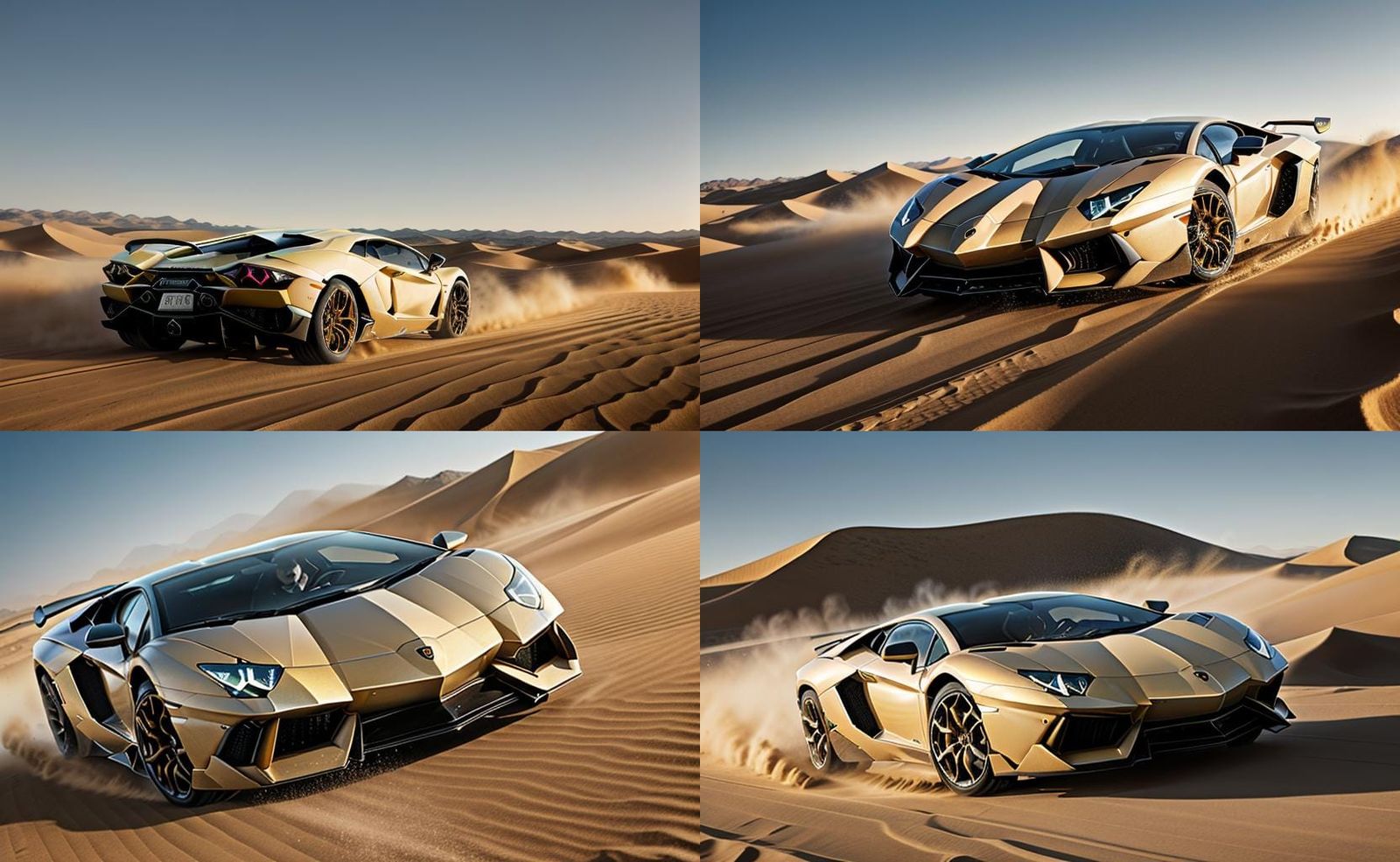 Lamborghini Aventador Jumping Over Desert Dunes