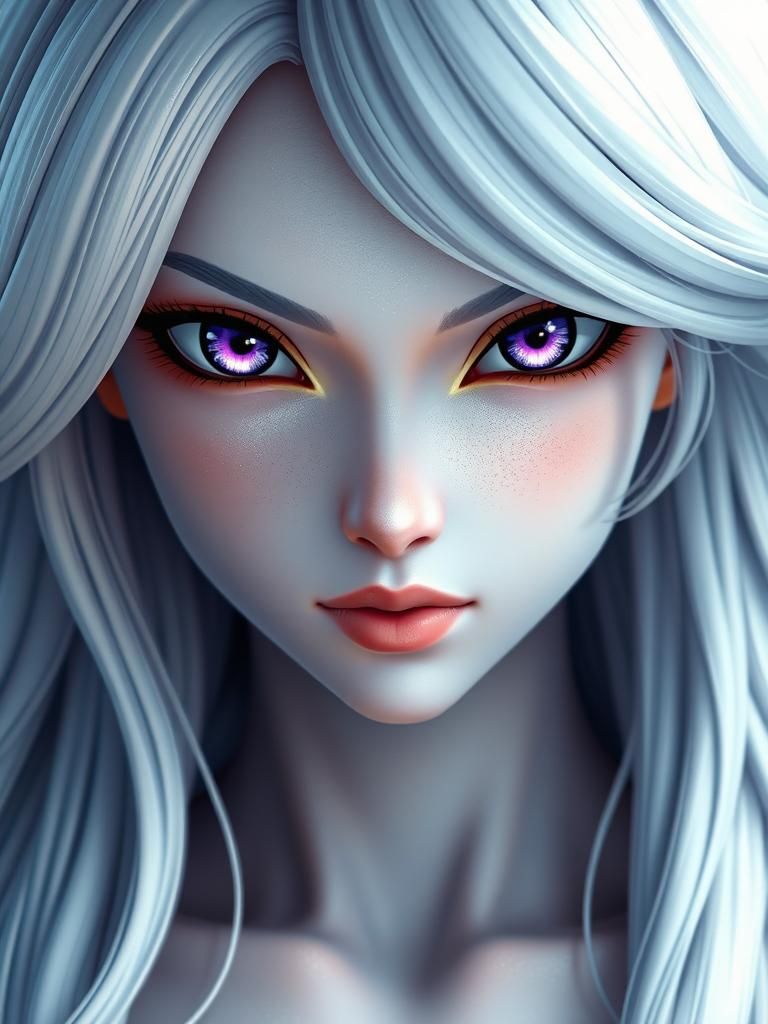 Hyperrealistic Portrait of Towa from Dragon Ball Xenoverse 2