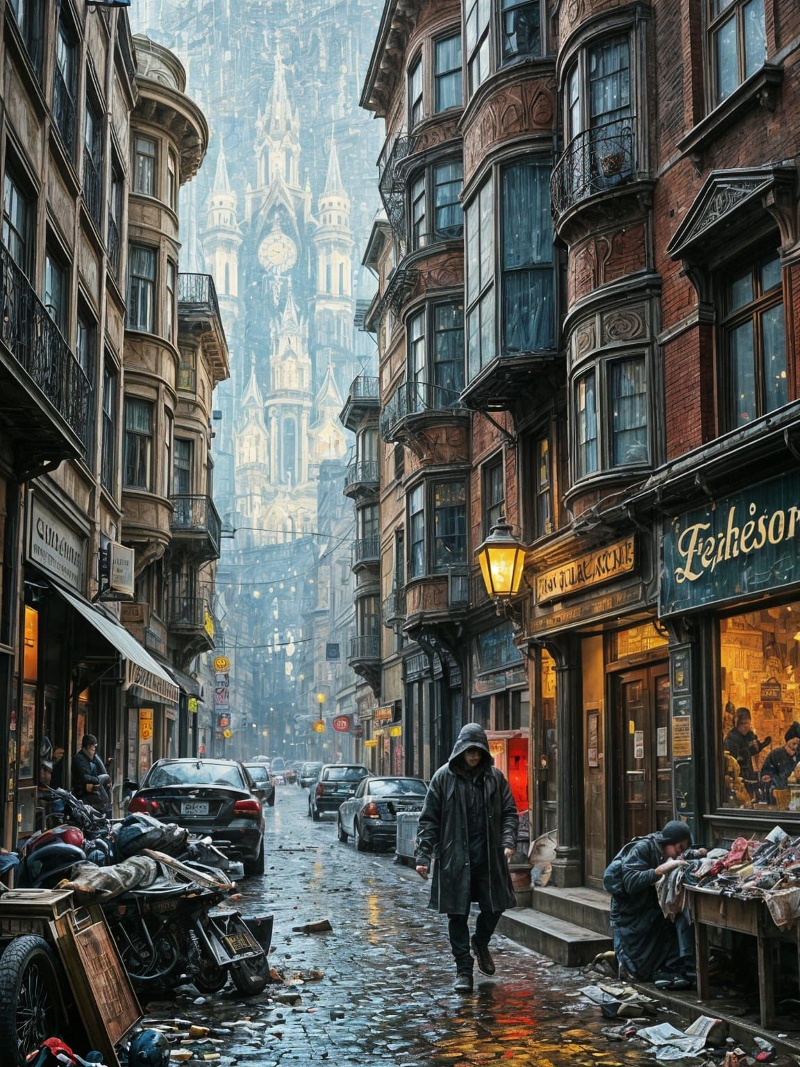 Futuristic Undercity in Art Nouveau Style