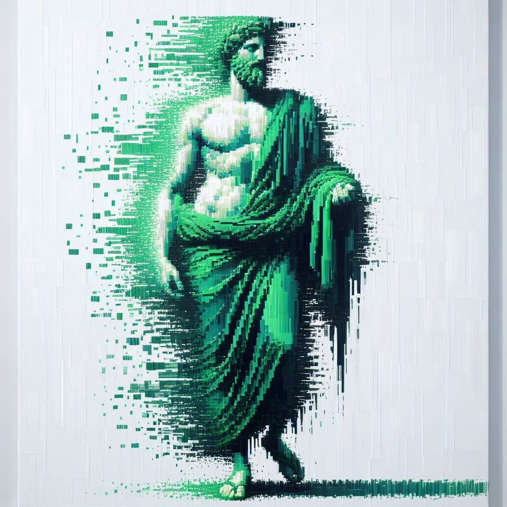 Greek god Dionysus, pixel art