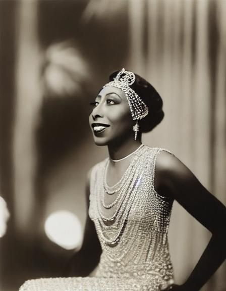 Josephine Baker Sings in a 1920s Jazz Club