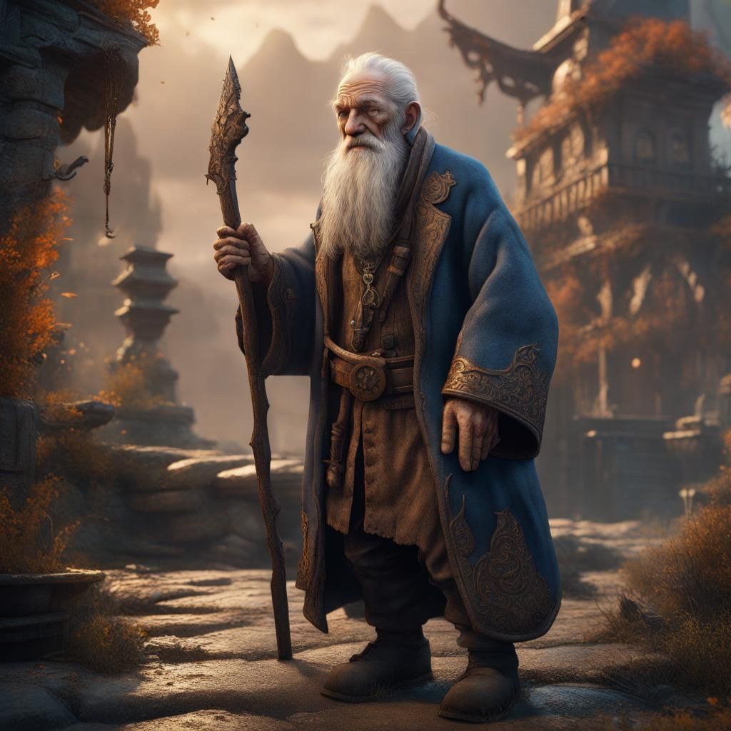 Detailed Matte Painting of an Old Man