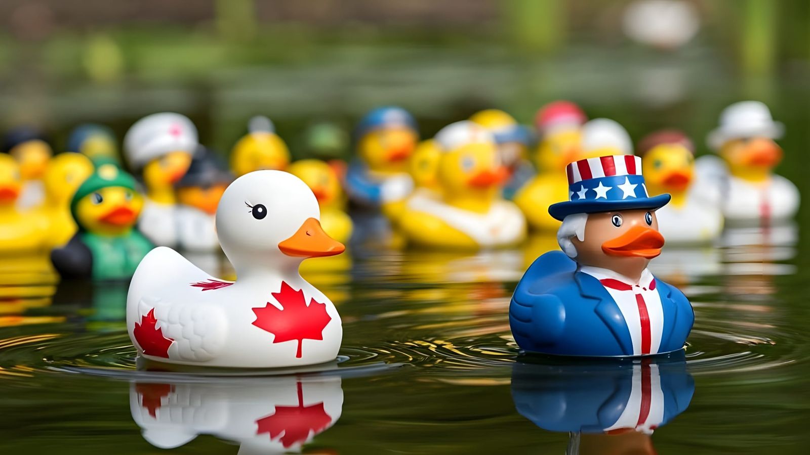 Rubber Ducks Play Classic Playground Game