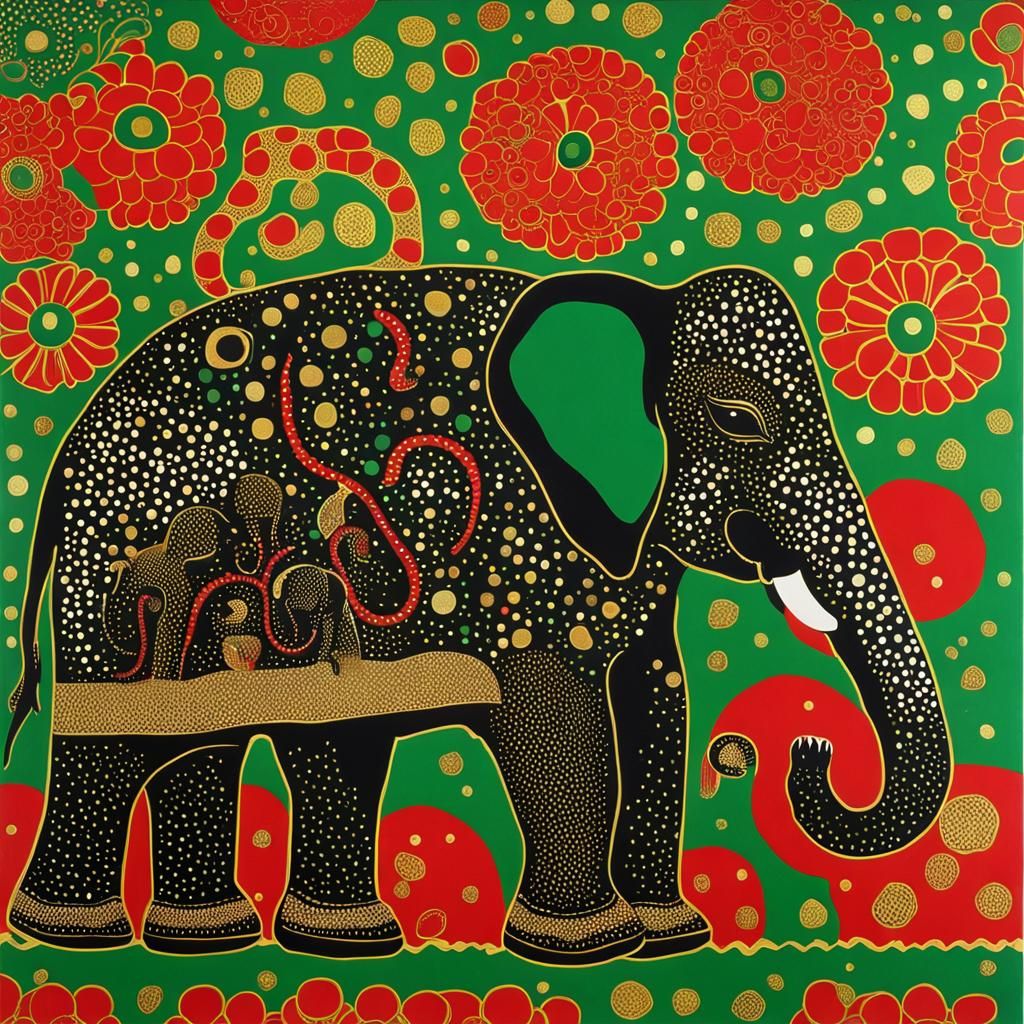 Elephants in Polka Dots, Kusama-Inspired Art