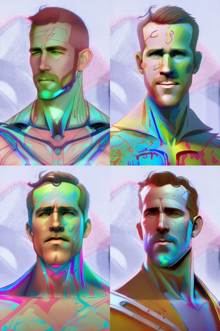 Detailed Portrait with Volumetric Lighting and Synthwave Col...