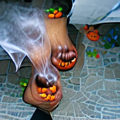 Halloween Jack-o'-Lantern Scene with Candy