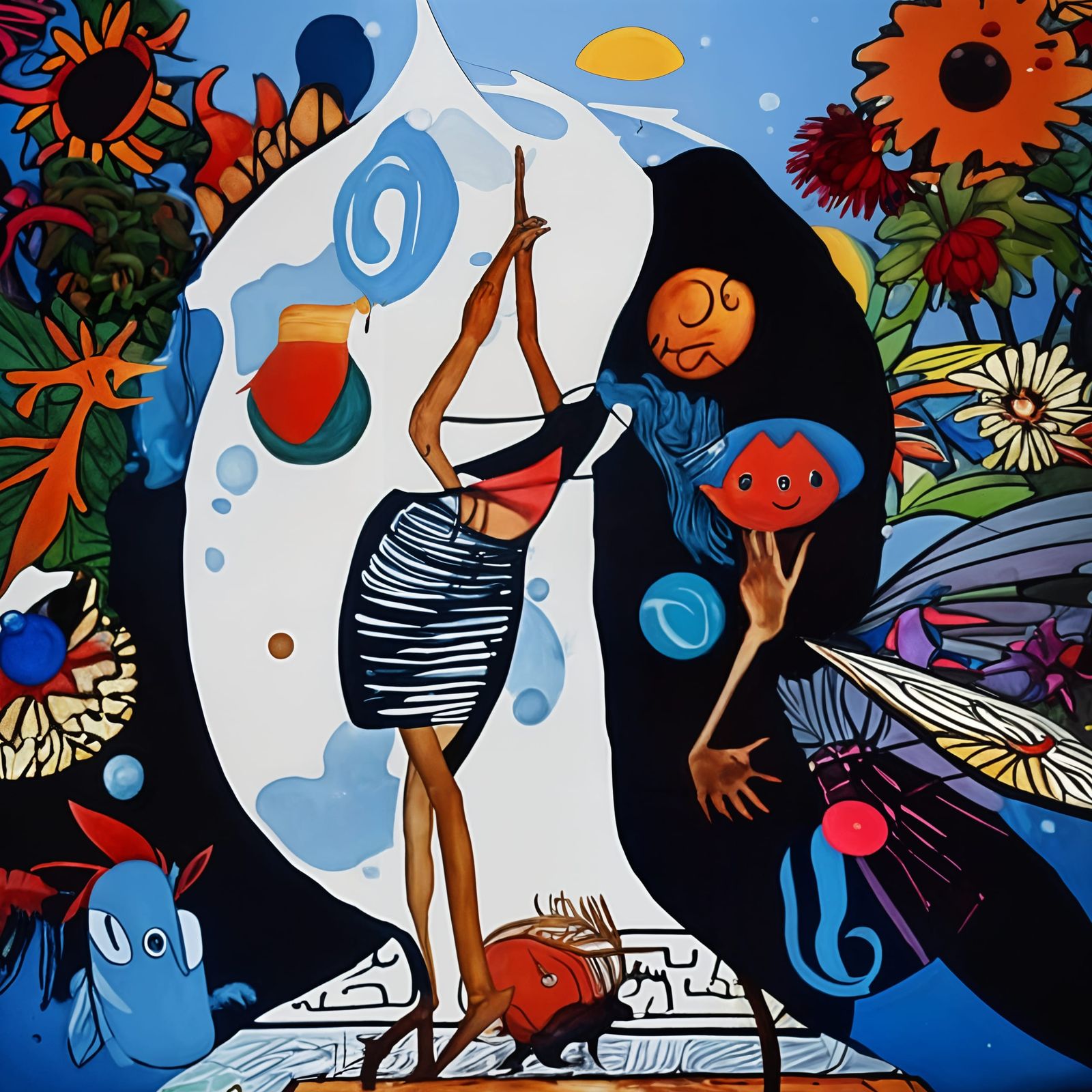 Chaotic Symphony: Dancing Raindrops and Balanced Colors