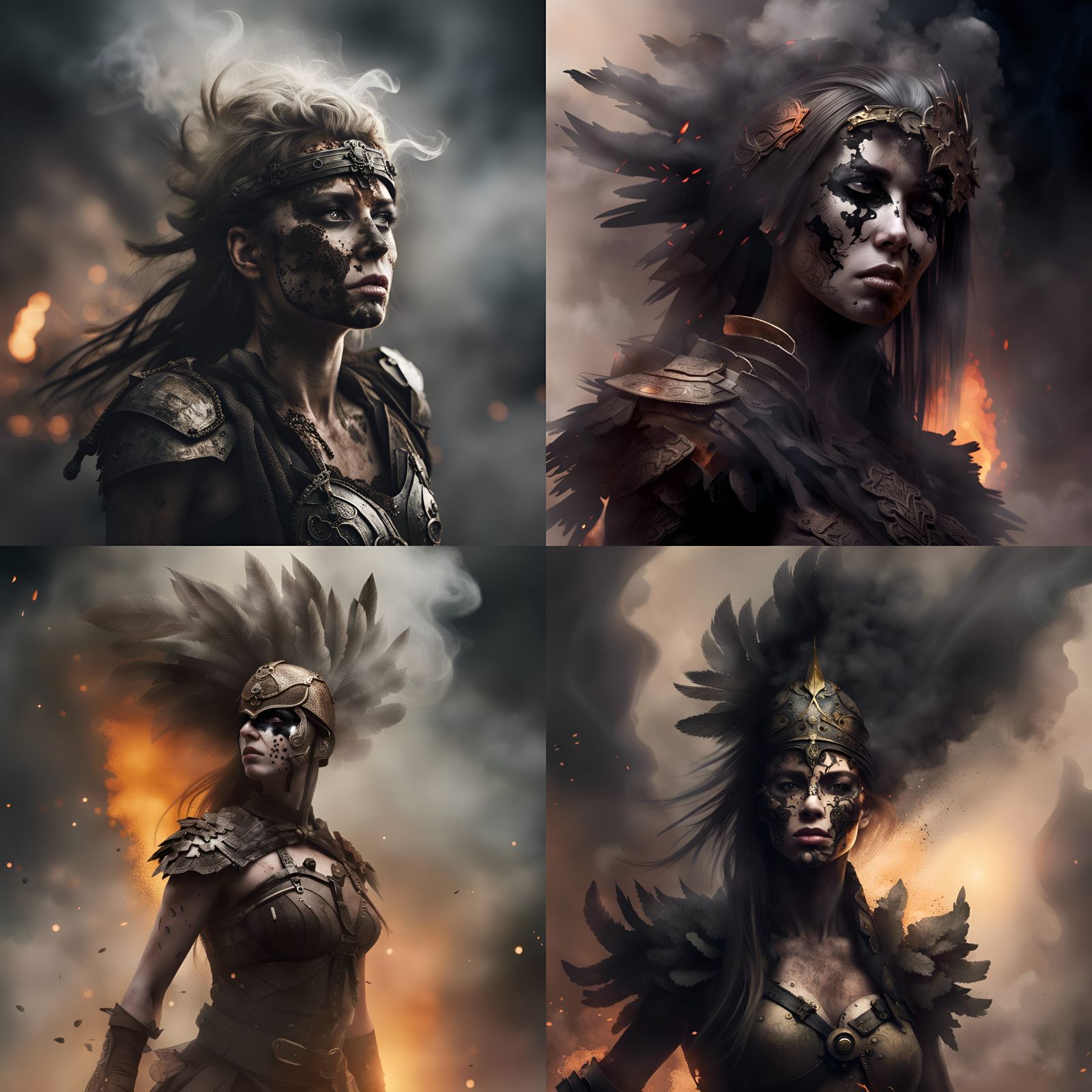 Resilient Warrior Rising from Ashes of Battle