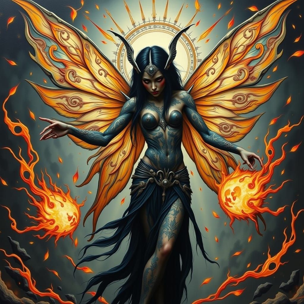 Heavy Metal Fairy in a Whirlwind of Music and Fire