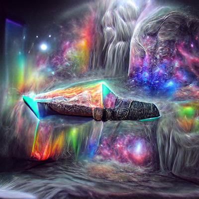 Magical Sword Portal in Space, Astral Illustration