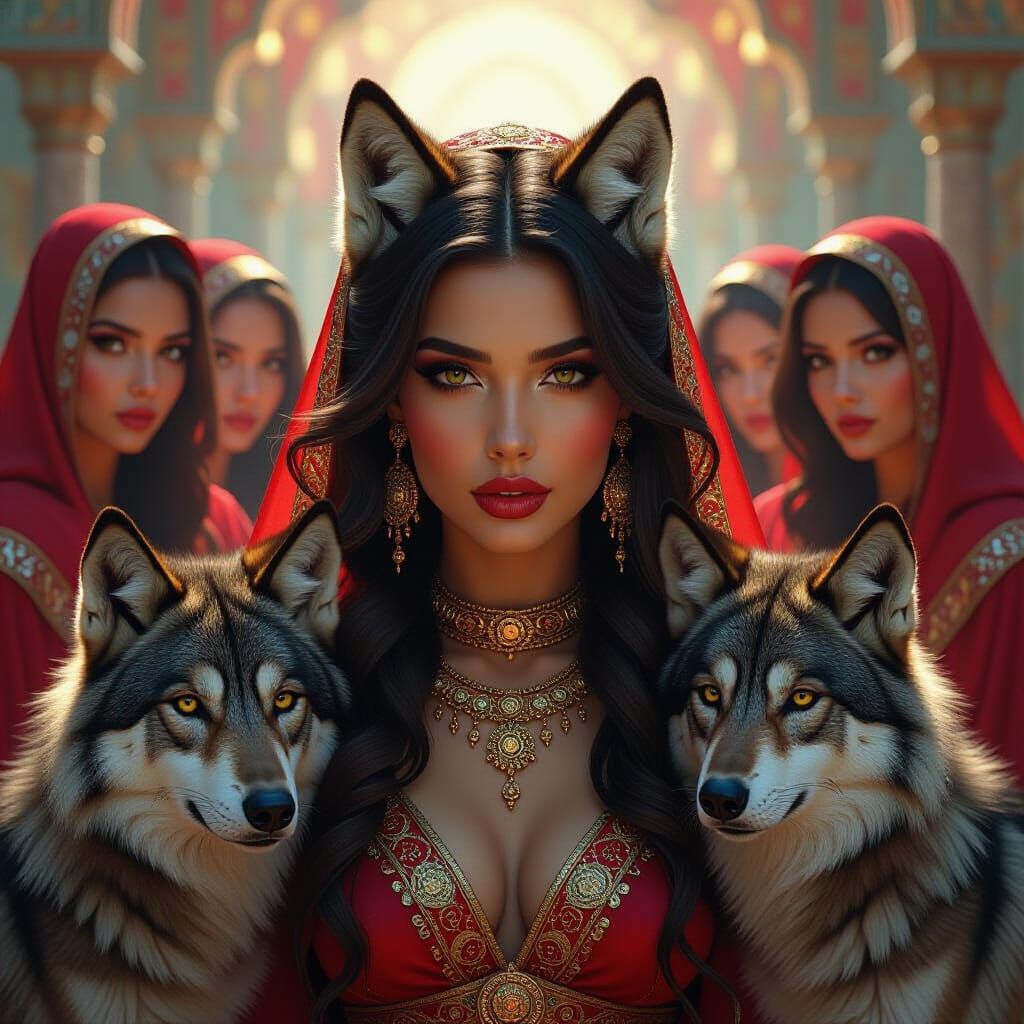 Asena: Turkish Goddess of Wolves in Splash Art