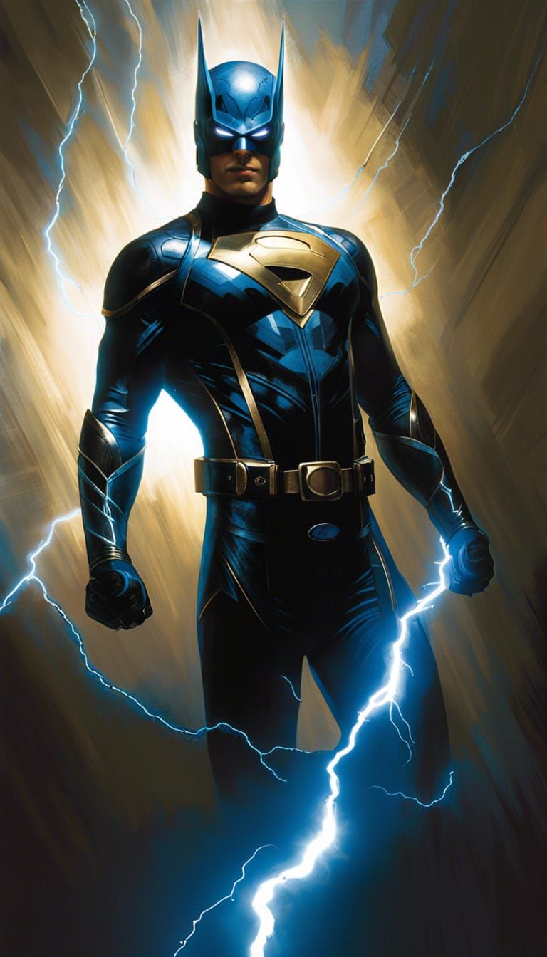 Lightning Superhero Portrait in Dramatic Lighting