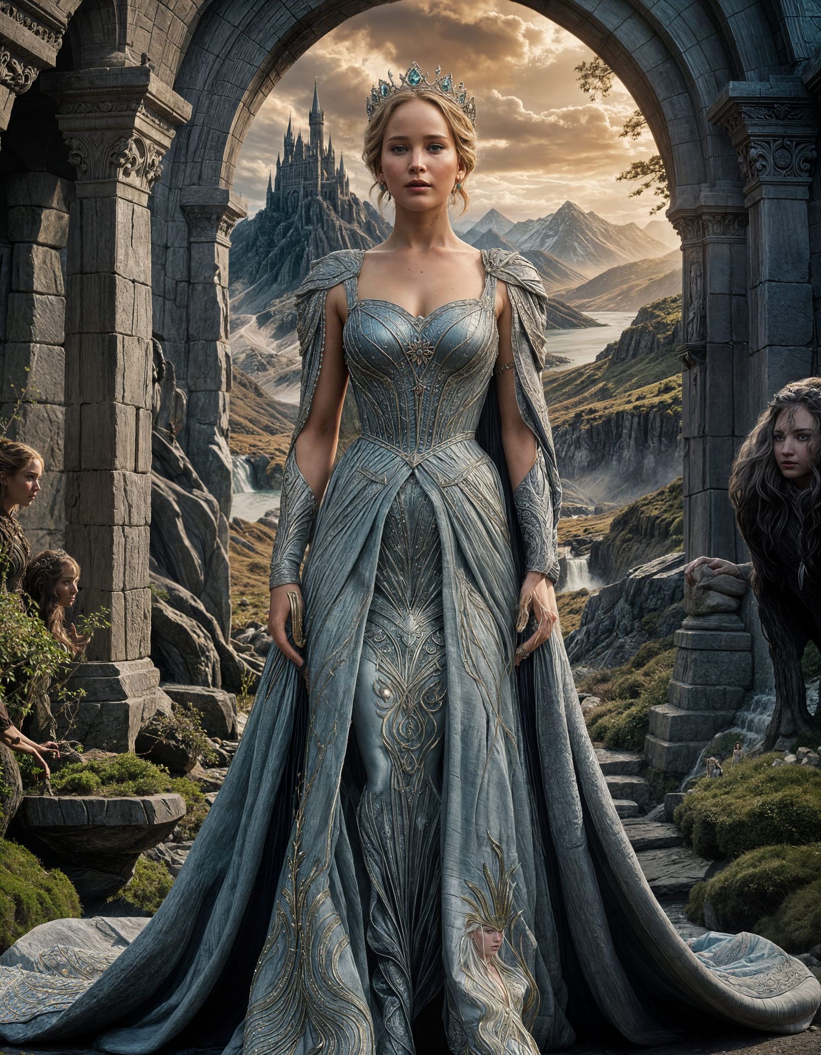 Majestic Goddess in Middle-earth: A Photorealistic Portrait