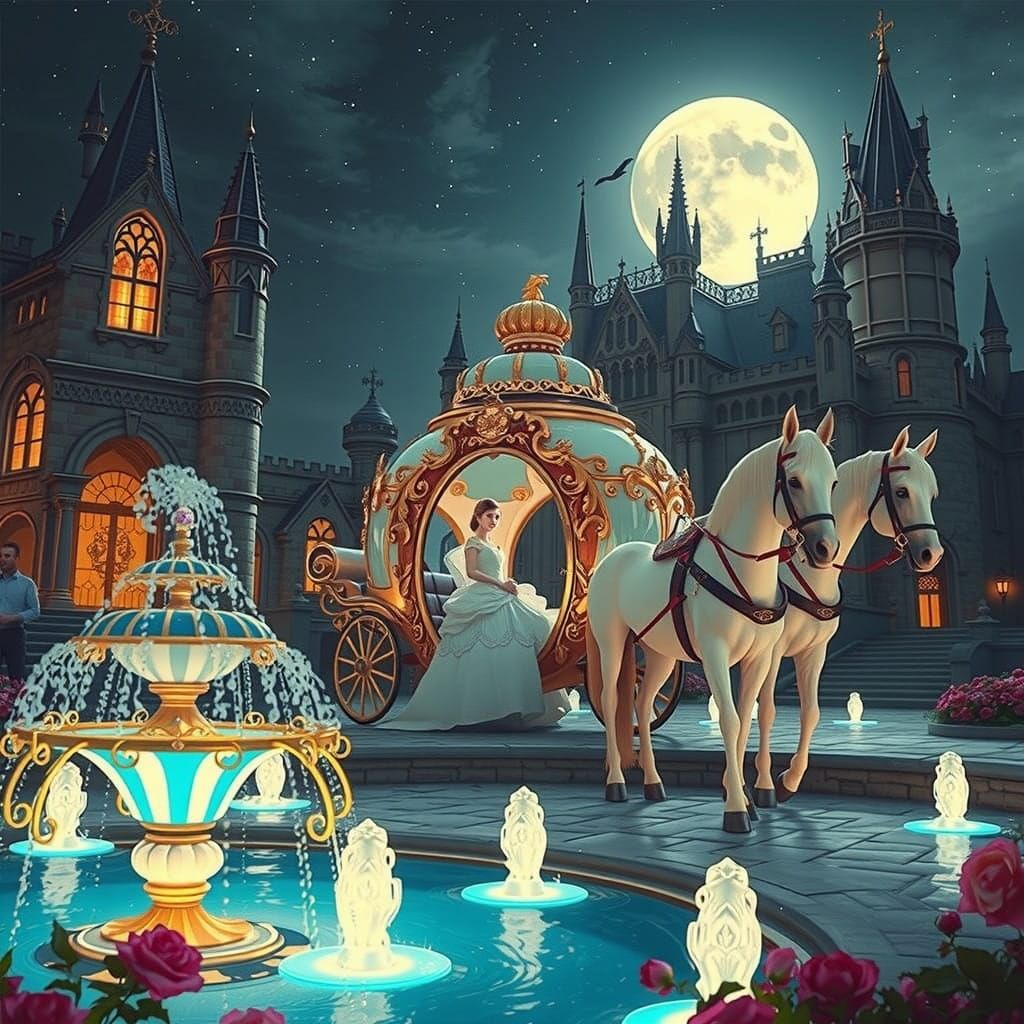 Cinderella's Grand Entrance in Gothic Castle Style