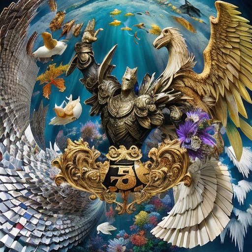 Photorealistic Platypus with Geometric Design Elements