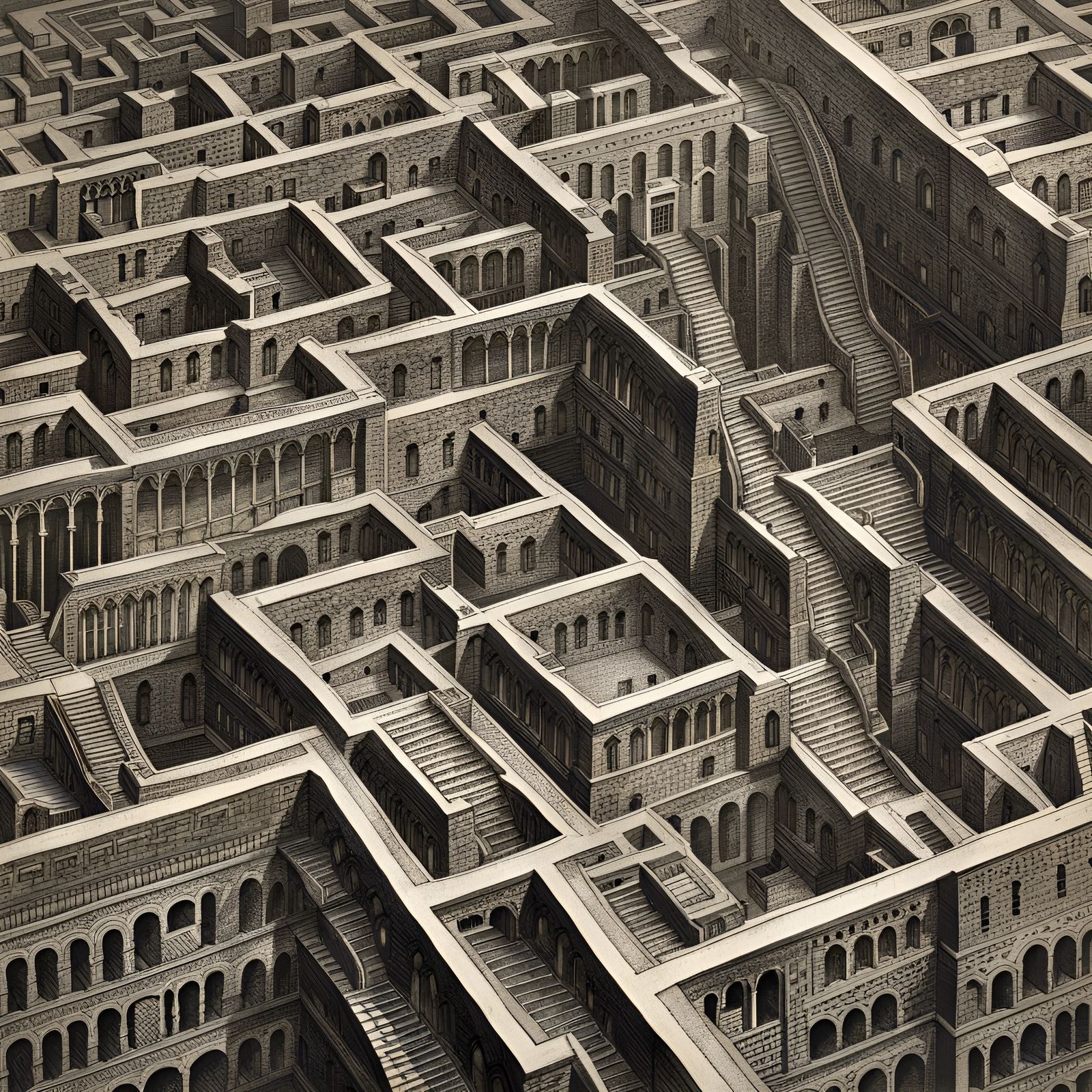 Imaginary Prison (Piranesi Maze), etching