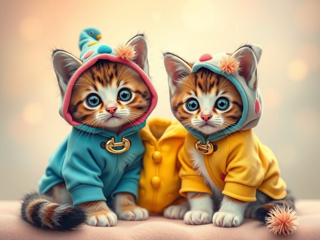 Whimsical Feline Fantasies in Pastel Paradise