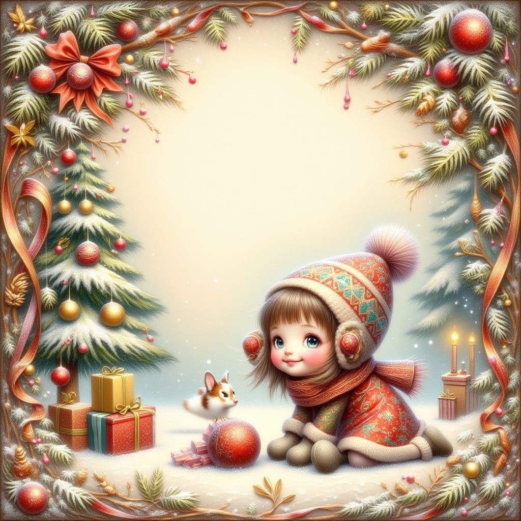 Charming Handmade Christmas Scrapbook Page with Chalk Art