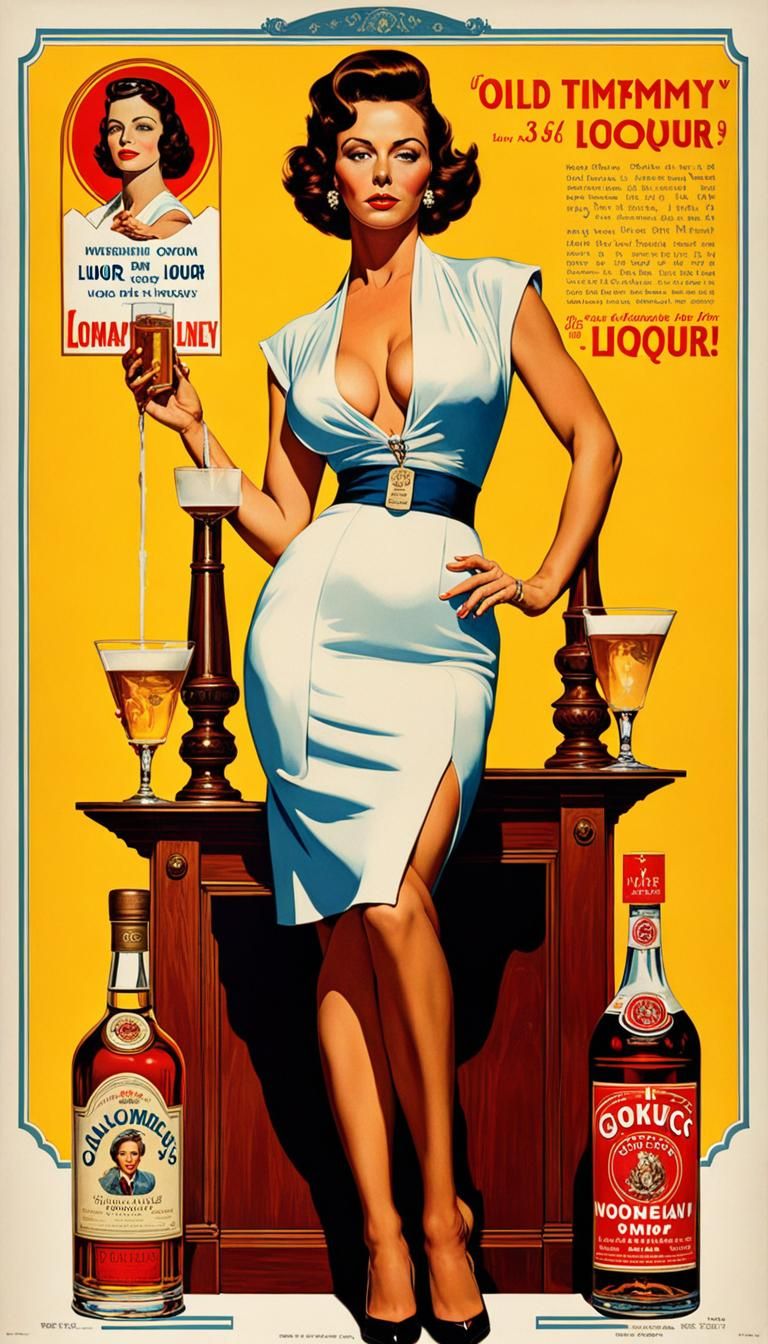 Old timey liquor advertisement