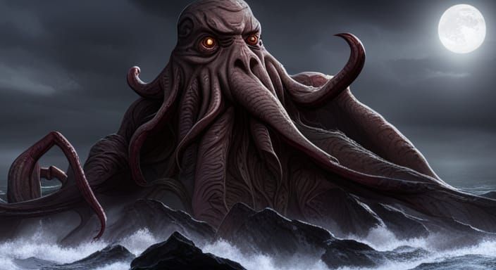 Hyperdetailed Cthulhu in Dark Fantasy Style