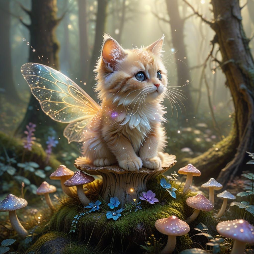 Magical fairy kitten
