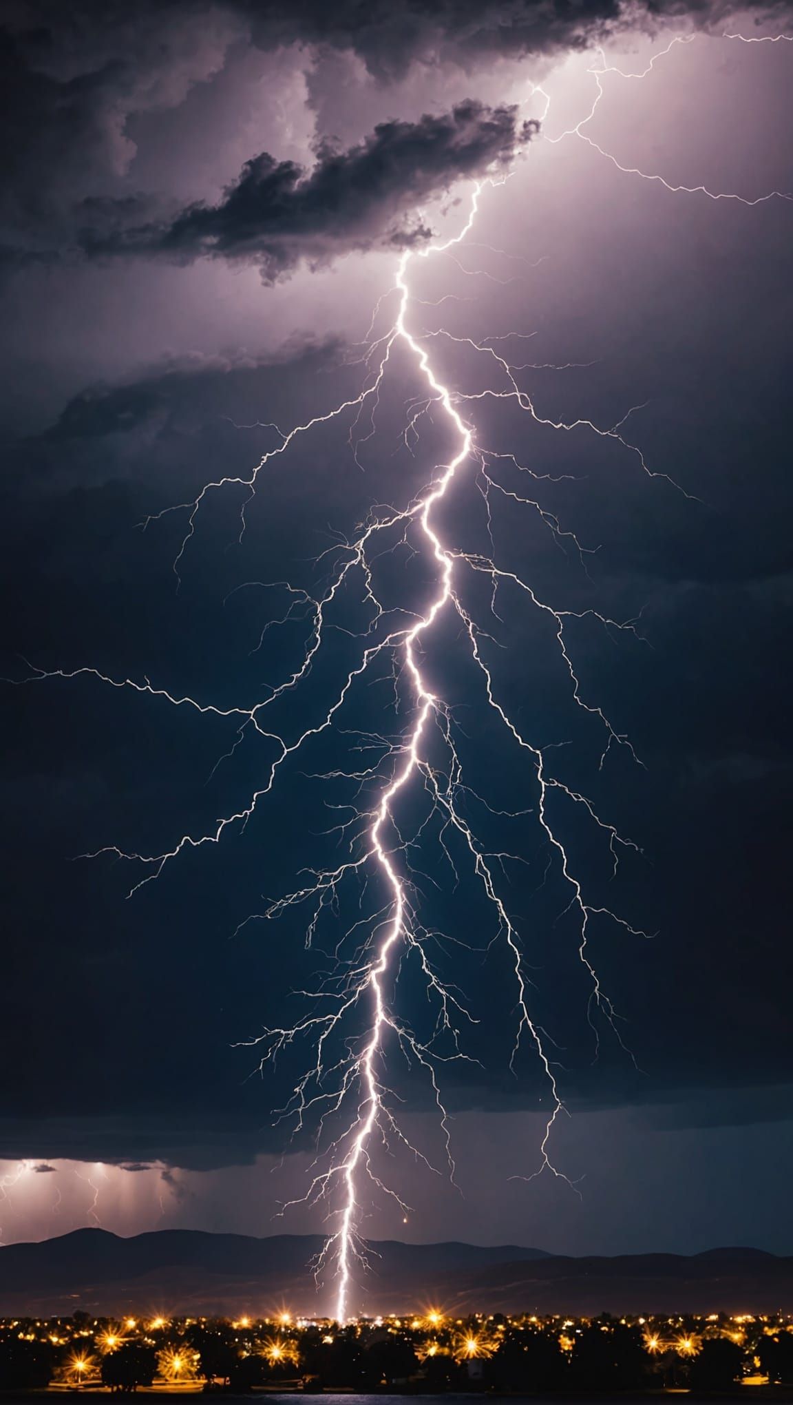 Spectacular Lightning Storm with Particle Sparks