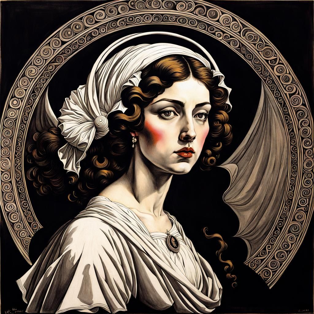 Mystical Fortune Teller in Modern Renaissance Style