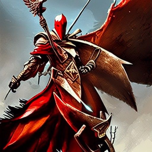 Sinister Bird Knight in Dark Fantasy Style