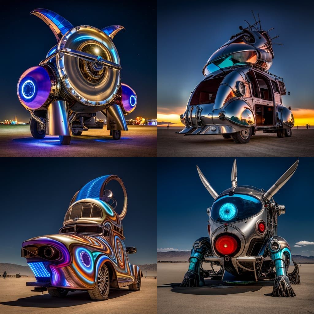 Biomechanical Mutant Art Car at Burning Man