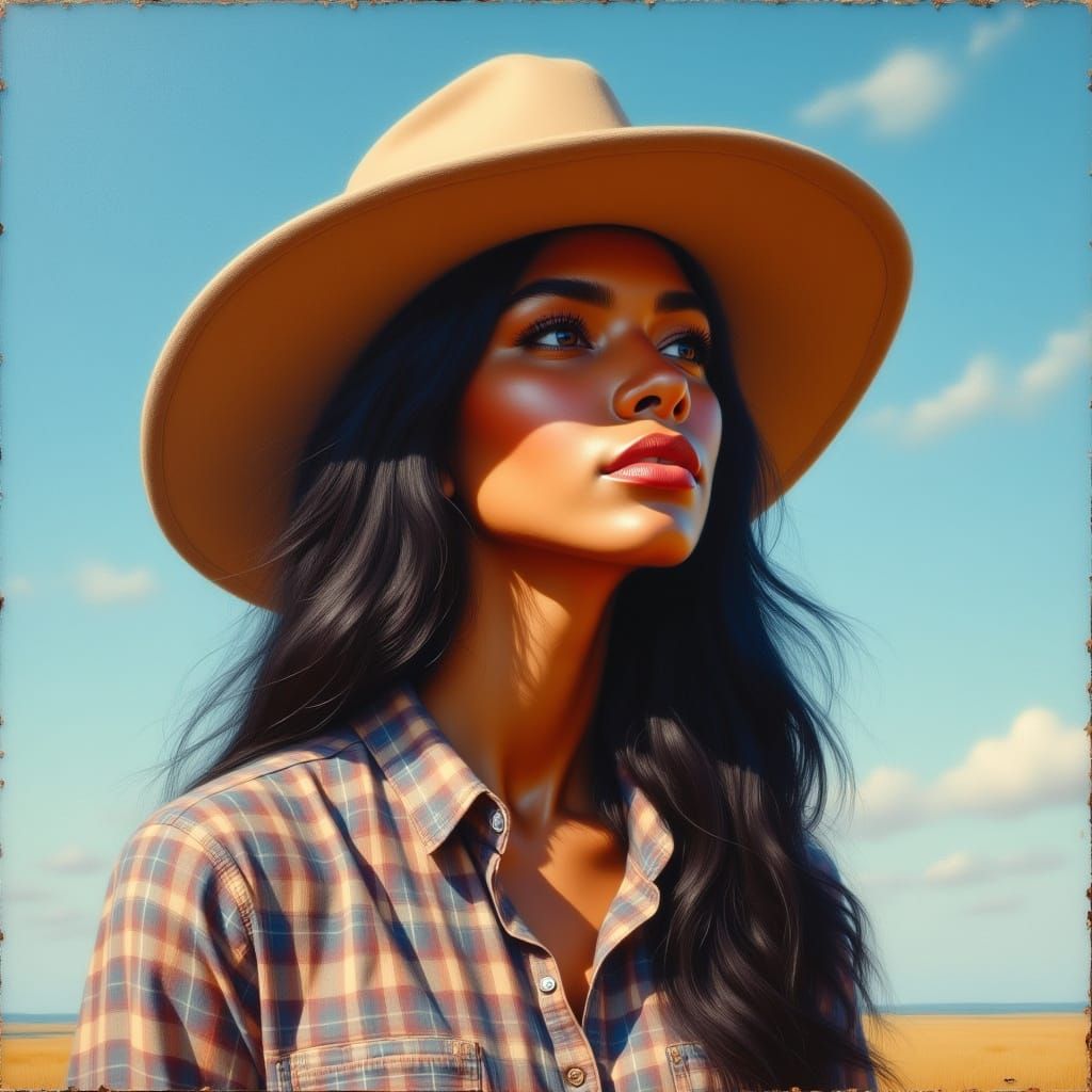 Cowgirl in Oil Painting by Robert McGinnis