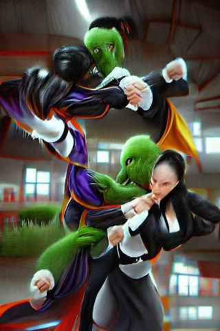 Tuxedo Mistress in Martial Arts Fight vs Piccolo
