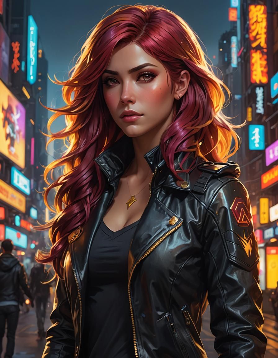 Sunset Shimmer Cyberpunk Portrait in 8k Resolution