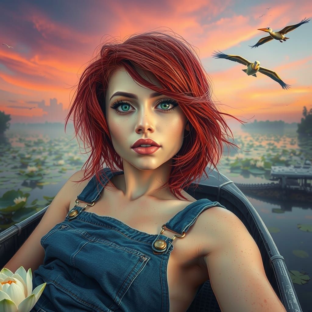 Everglades Serenity: A Gouache and Watercolor Portrait