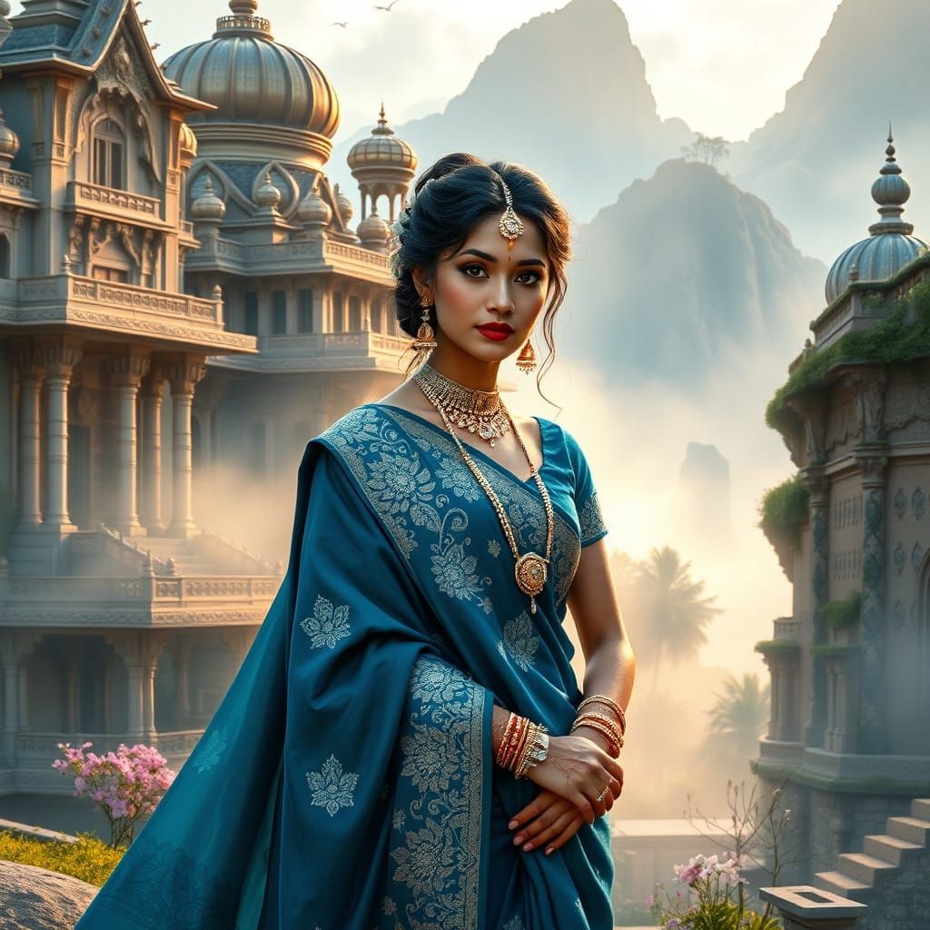 Sri Lankan Princess in Majestic Mountain Palace