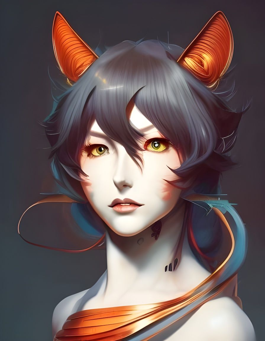 retro anime devil cat