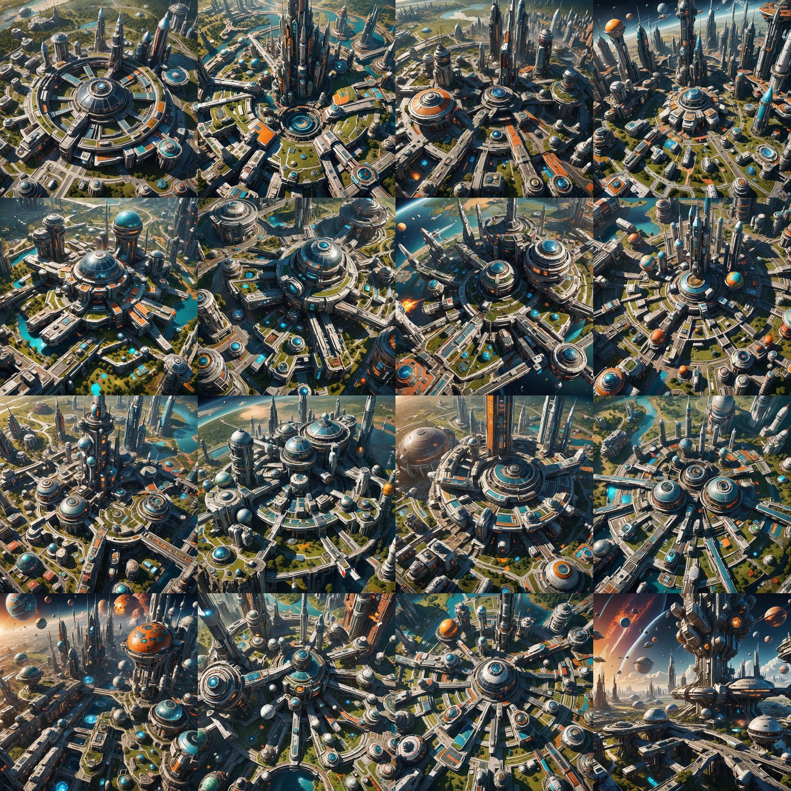 Hyperrealistic Space Settlement Concept Art