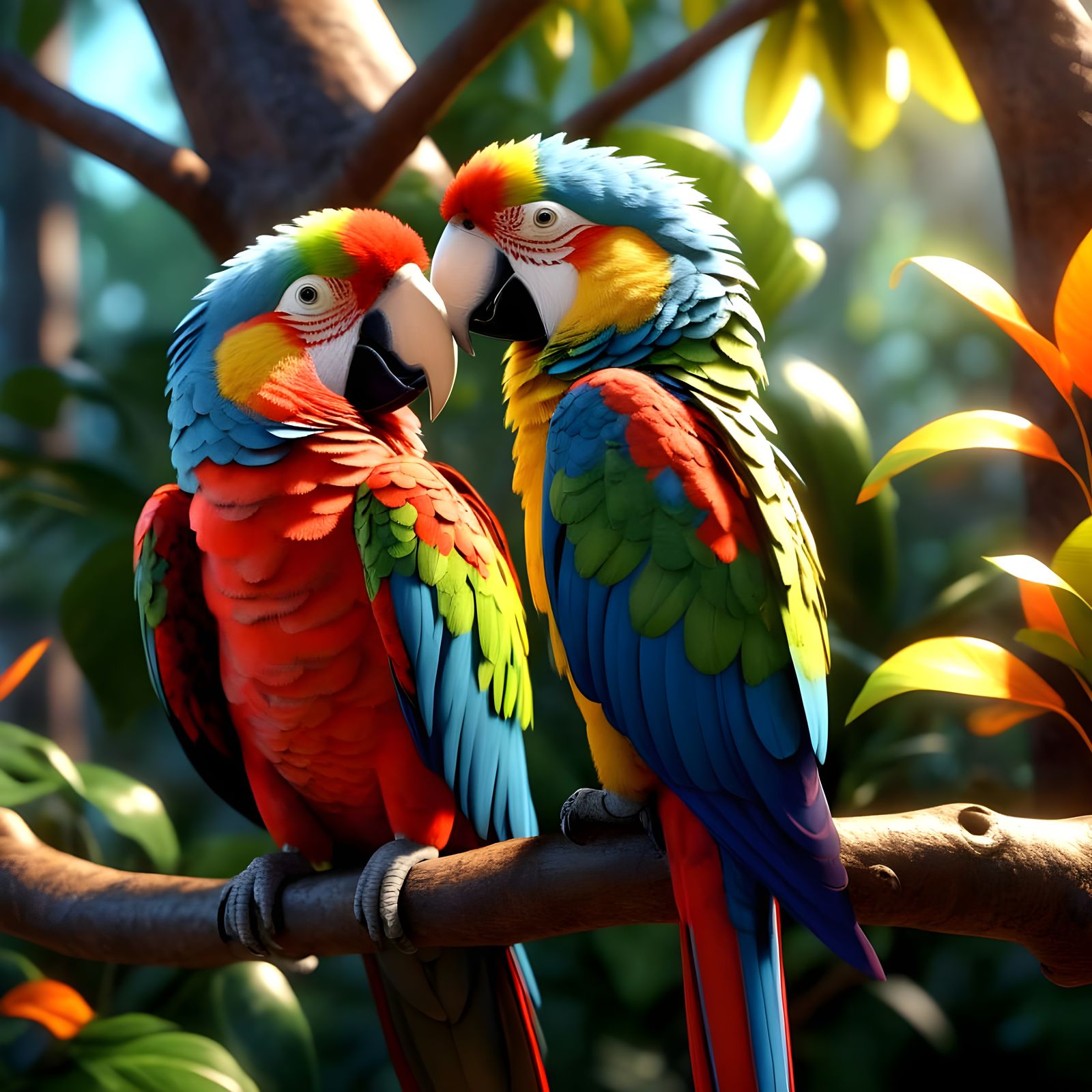 Parrot Love in Stunning Unreal Engine 3D