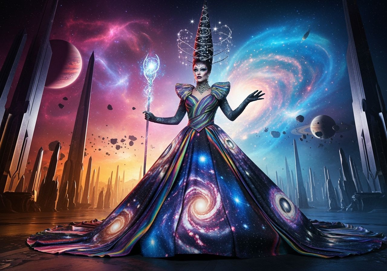 Space-Time Fabric Couture, Flouncing in Colour-Time Shift