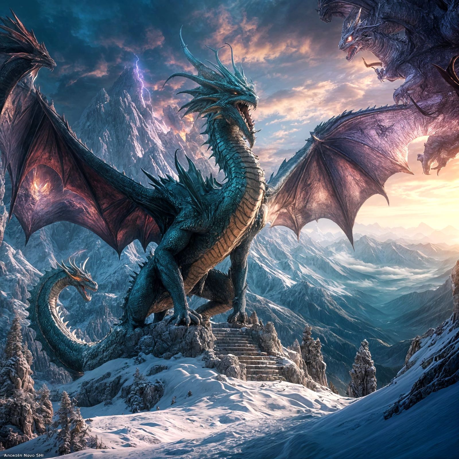 Bahamut Dragon Watch in the Mountains