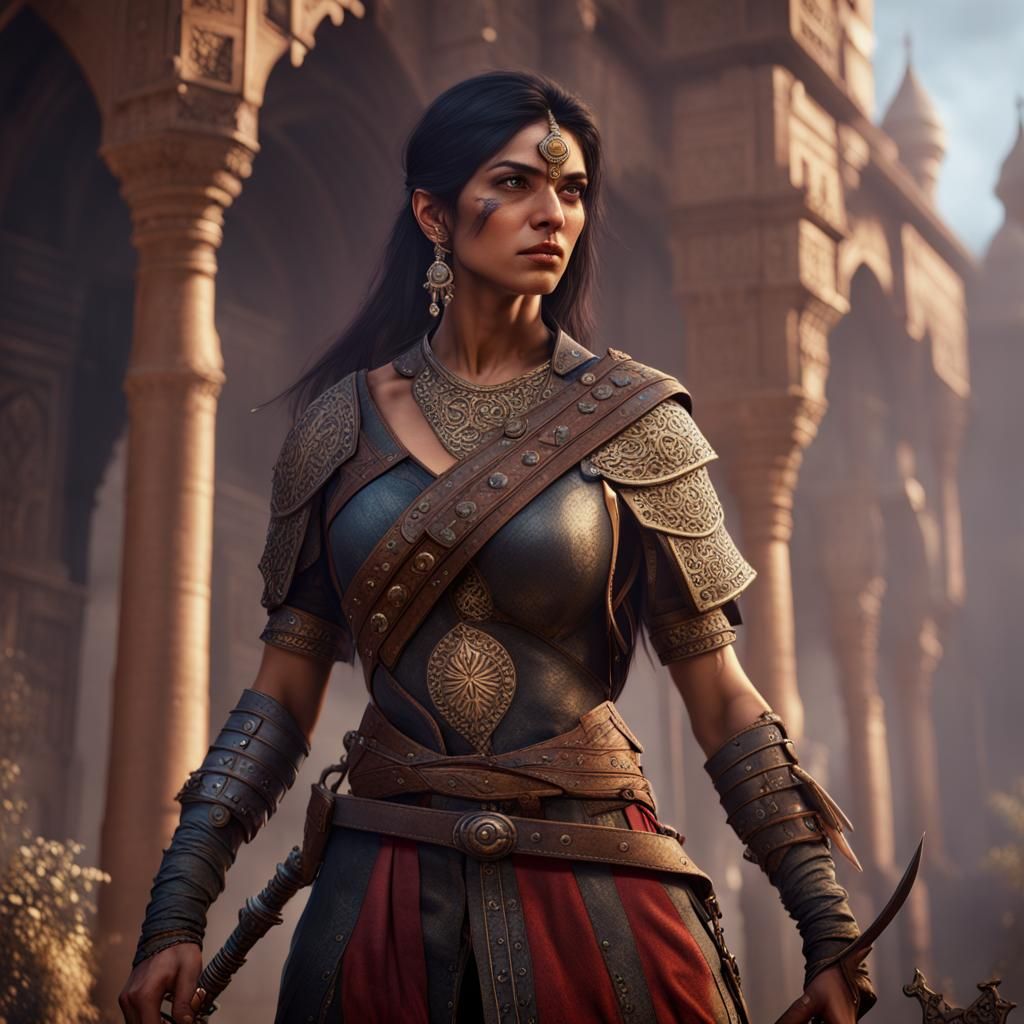 Medieval Indian Assassin: Detailed Fantasy Art