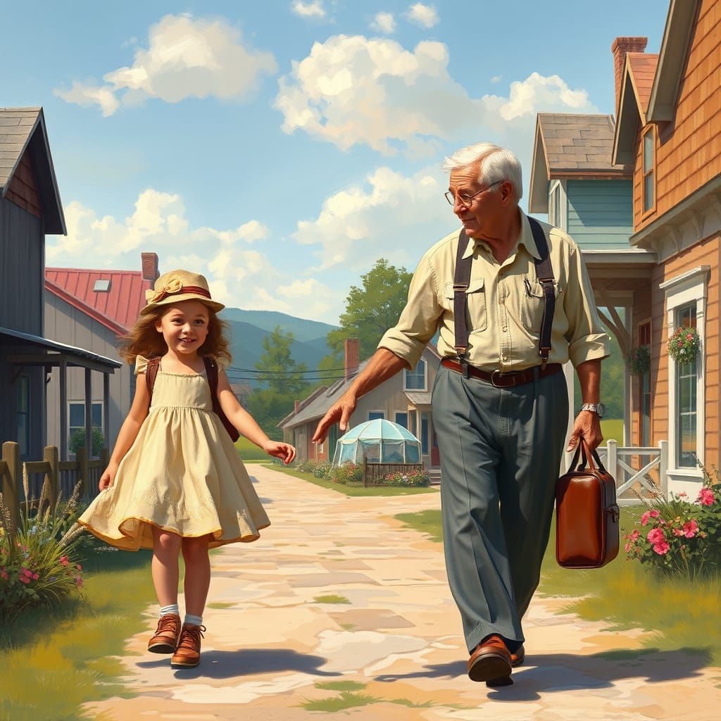 Cozy Small-Town Moment in Warm, Vintage Style